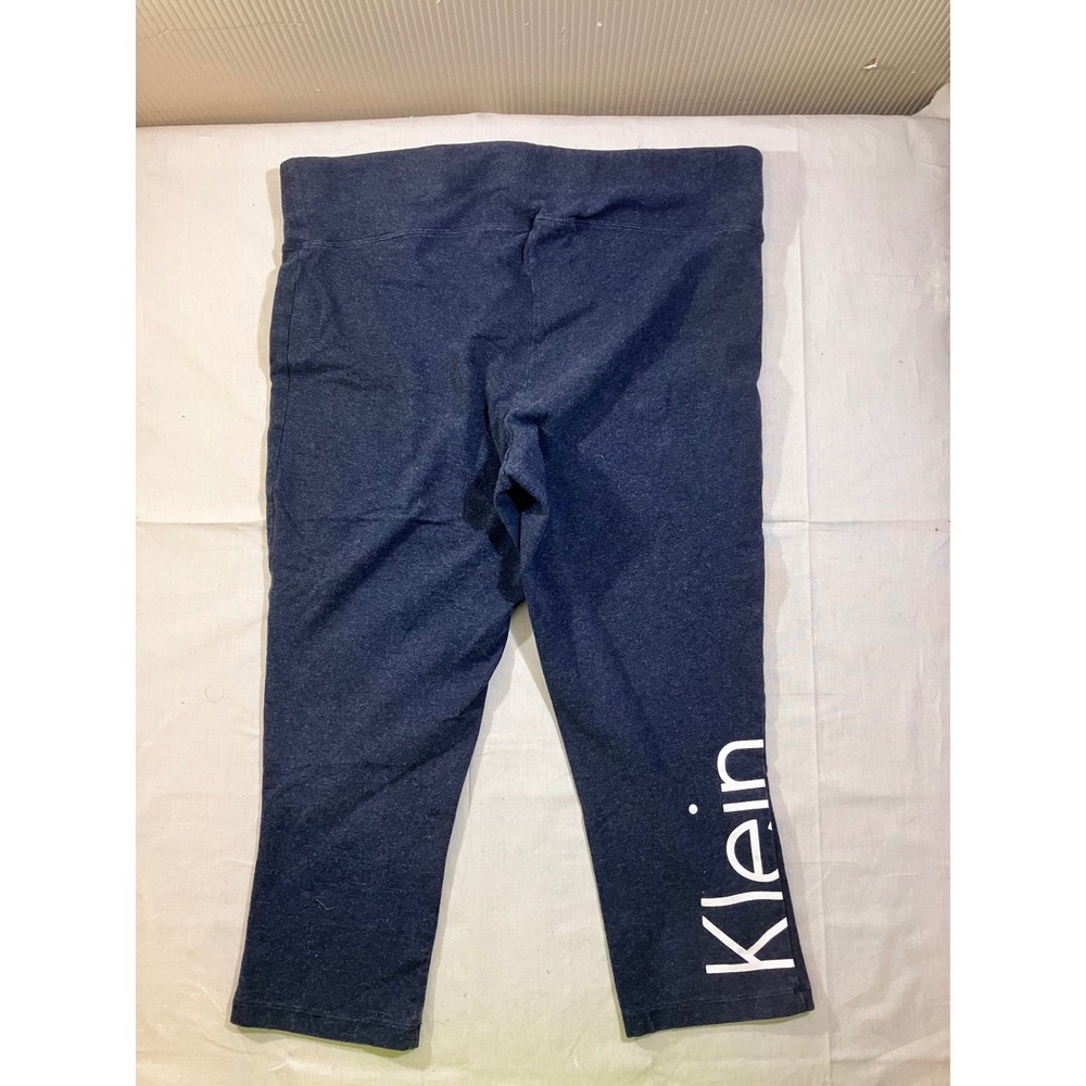 Calvin Klein Performance Womens Plus 1X Navy Blue Logo Capri Leggings Activewear - Picture 6 of 7